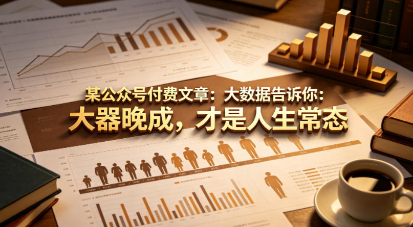 某公众号付费文章：大数据告诉你：大器晚成，才是人生常态-源创文化-轻创终点站