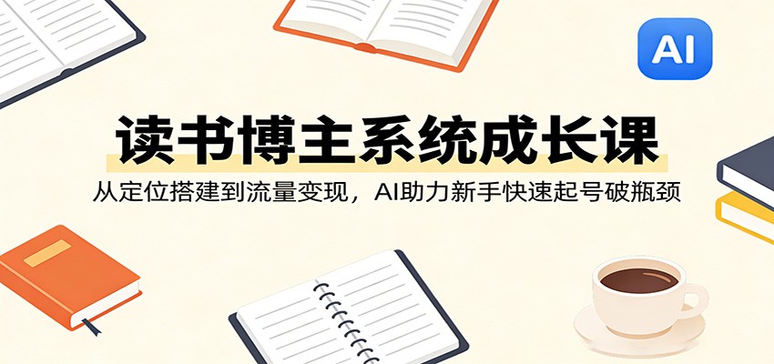 读书博主系统成长课：从定位搭建到流量变现，AI助力新手快速起号破瓶颈-源创文化-轻创终点站