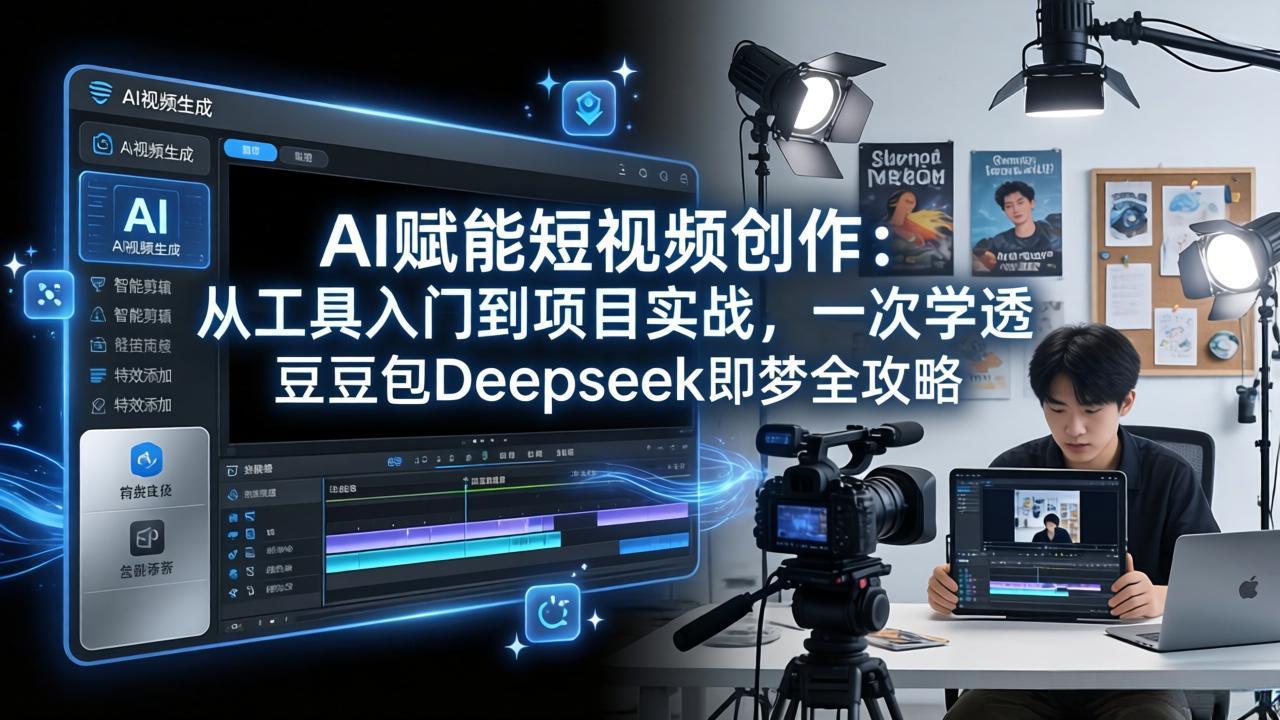 AI赋能短视频创作：从工具入门到项目实战，一次学透豆包Deepseek即梦全攻略-源创文化-轻创终点站