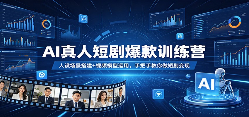AI真人短剧爆款训练营：人设场景搭建+视频模型运用，手把手教你做短剧变现-源创文化-轻创终点站