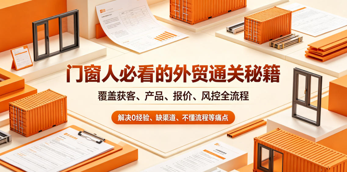门窗人必看的外贸通关秘籍,块覆盖获客、产品、报价、风控全流程,解决0经验、缺渠道、不懂流程等痛点-源创文化-轻创终点站