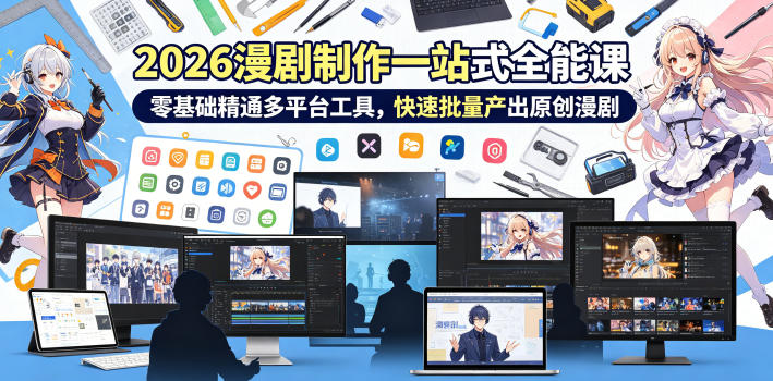 2026 AI漫剧制作一站式全能课，零基础精通多平台工具，快速批量产出原创漫剧-源创文化-轻创终点站