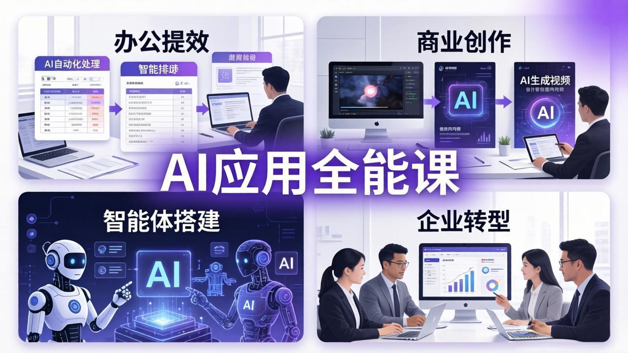 AIGC 应用师全能课-更新:办公提效、商业创作、智能体搭建、企业转型,一站式学会AI应用-源创文化-轻创终点站