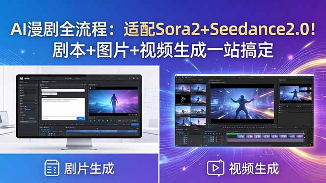 AI漫剧全流程：适配Sora2+Seedance2.0！剧本+图片+视频生成一站搞定-源创文化-轻创终点站