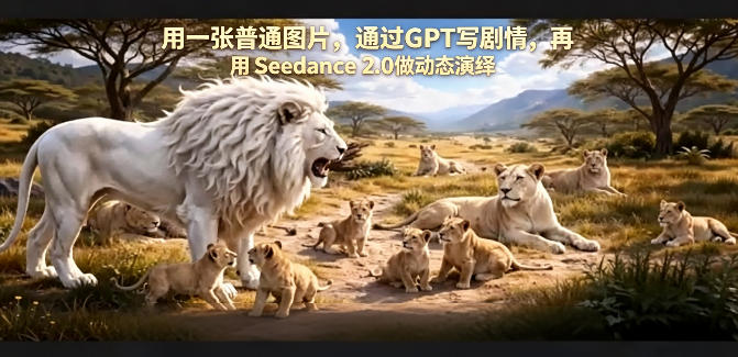 用一张普通图片，通过GPT写剧情，再用Seedance 2.0做动态演绎，居然能生成迪士尼风格搞笑动画-源创文化-轻创终点站