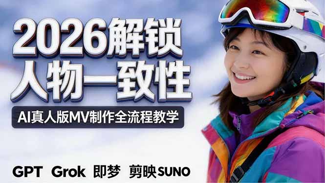 2026独创解锁人物一致性：AI真人版MV制作，不讲空话，不拼概念，全流程实操-源创文化-轻创终点站