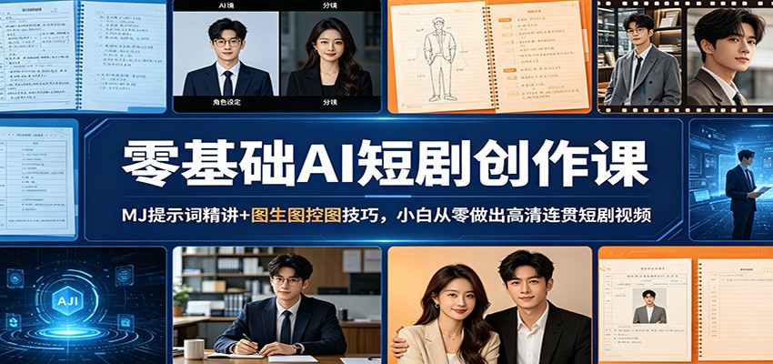 零基础AI短剧创作课：MJ提示词精讲+图生图控图技巧，小白从零做出高清连贯短剧视频-源创文化-轻创终点站