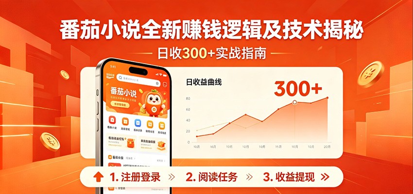 番茄小说全新赚钱逻辑及技术日收300+，小白新书皆可做！无脑赚就行了！-源创文化-轻创终点站