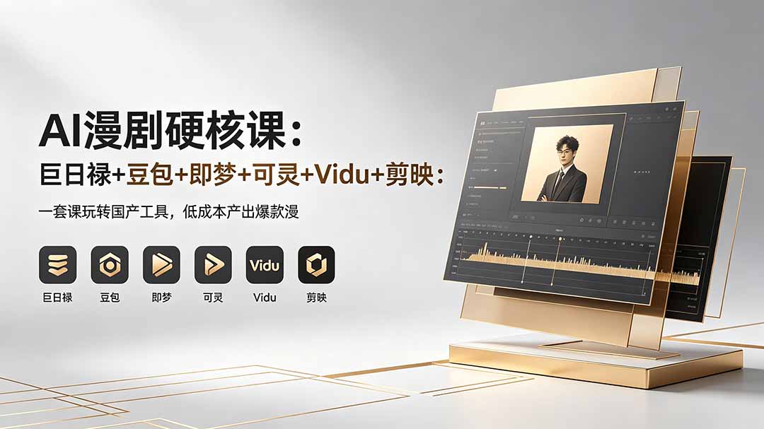 AI漫剧硬核课：巨日禄+豆包+即梦+可灵+Vidu+剪映：一套课玩转国产工具，低成本产出爆款漫剧-源创文化-轻创终点站