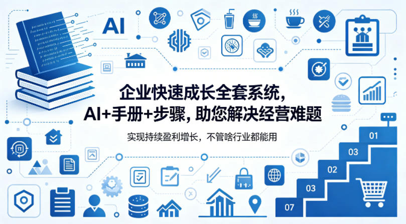 企业快速成长全套系统,AI+手册+步骤,助您解决经营难题,实现持续盈利增长,不管啥行业都能用-源创文化-轻创终点站