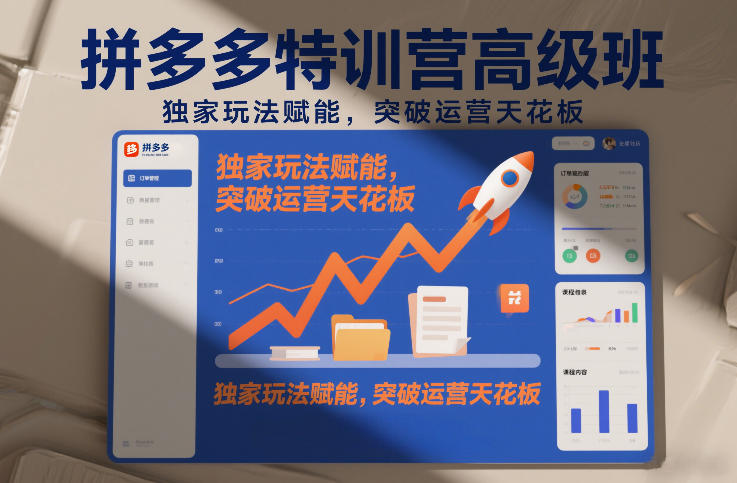 拼多多特训营高阶班，独家玩法赋能，突破运营天花板（更新26年4月24日）