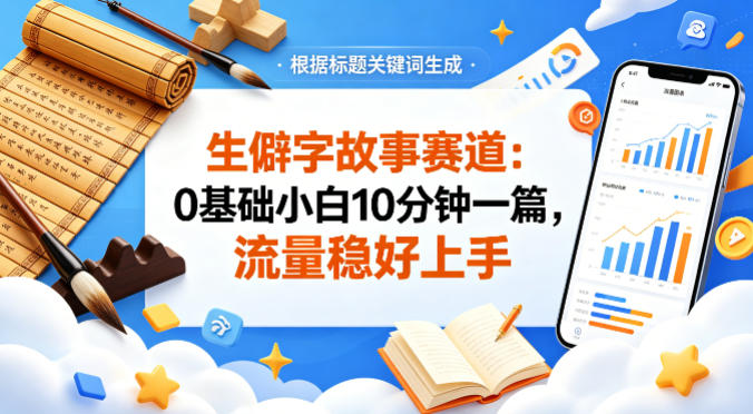 公众号流量主&mdash;&mdash;生僻字故事赛道，流量稳，好上手，0基础小白也能10分钟一篇