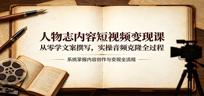 人物志内容短视频变现课：从零学文案撰写，实操音频克隆全过程-源创文化-轻创终点站