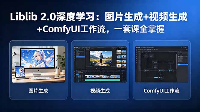 Liblib 2.0深度学习：图片生成+视频生成+ComfyUI工作流，一套课全掌握-源创文化-轻创终点站