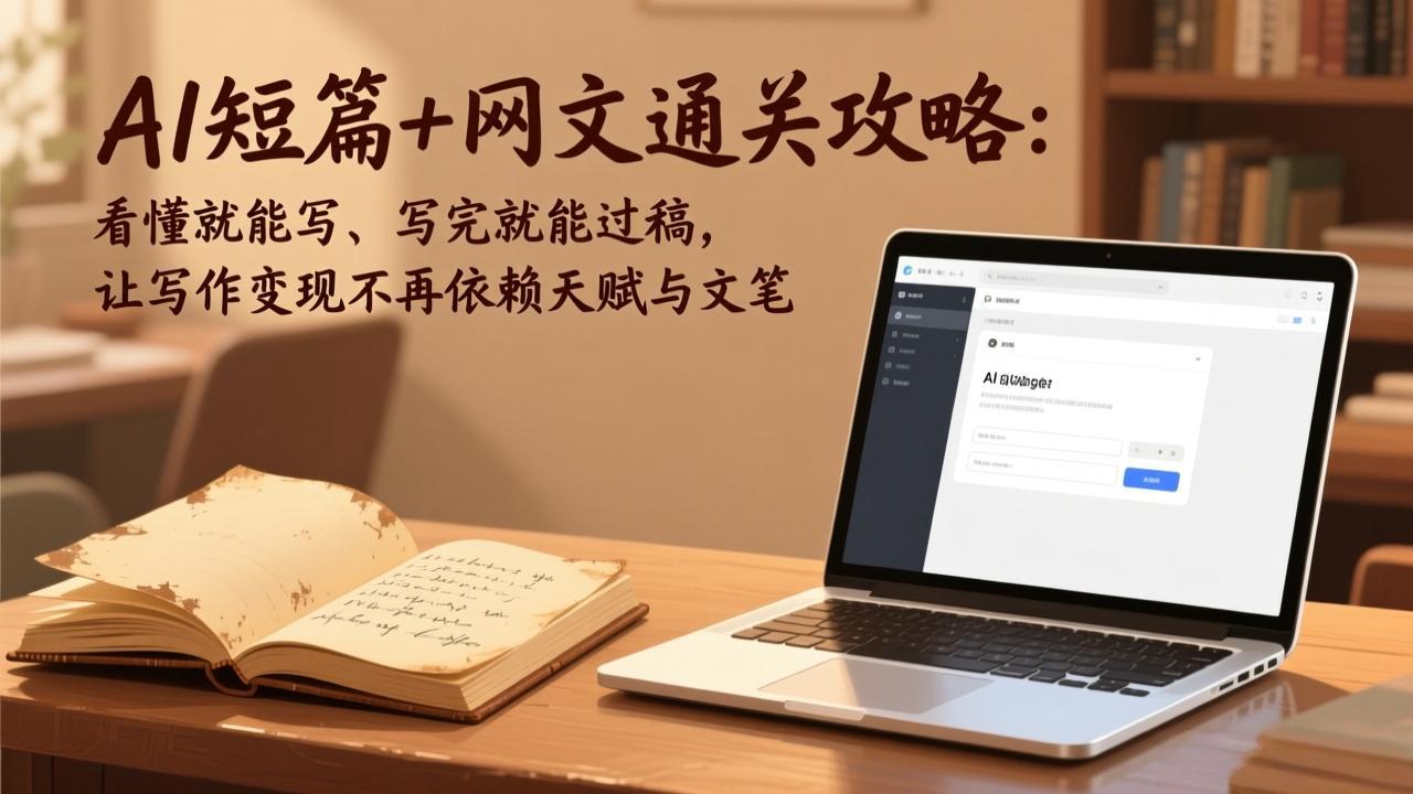 AI短篇+网文通关攻略：看懂就能写、写完就能过稿，让写作变现不再依赖天赋与文笔-源创文化-轻创终点站