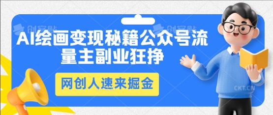 AI绘画变现秘籍：公众号流量主副业狂挣，网创人速来掘金-源创文化-轻创终点站