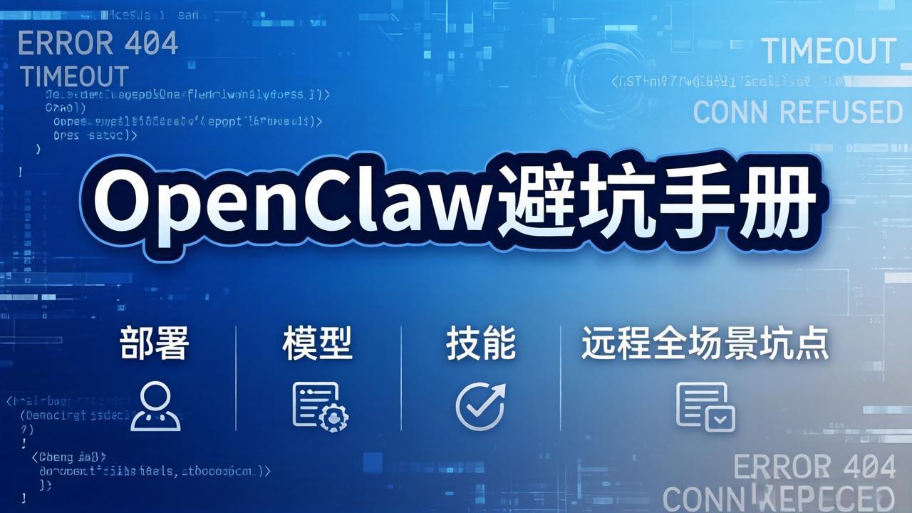 OpenClaw避坑手册：部署+模型+技能+远程全场景坑点，一次性给你说全，少走弯路-源创文化-轻创终点站